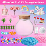 Light-Up Unicorn Terrarium Kit for Kids: LED Night Light Up & Remote Birthday Gifts for Girl Ages 4 5 6 7 8-12 Year Old Unicorn Toys for Girls Age 4-6 - Arts and Crafts Meijoy