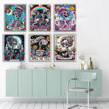 EIBEILI 6-Pack Skull Diamond Art Kits for Adults, Tarot Card Diamond Painting for Beginners, DIY Full Rhinestone 5D Gothic Diamond Painting Kits (Gemstone Craft), Home Wall Decoration (12x16 inch) EIBEILI