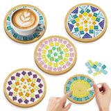 Mosaic Tiles,Tumwisk 4 Sets DIY Glass Mosaic Tiles for Crafts,4 Styles of DIY Mosaic Coaster Kit Material Package for Adults Handmade Home Table Desk Decoration Housewarming Present Tumwisk