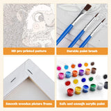 MXJSUA 4 Pack Cute Panda Owl Animals Paint by Numbers Kit with Framed Canvas for Ages 6-12 Kids, Paint by Numbers Kits for Children Beginners, Acrylic Oil Painting for Home Wall Decor Gift (8x8 inch) MXJSUA