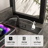 Homieasy Grey Oak Vertical Filing Cabinet with Lock & Charging Station, Large Drawer & Bookshelf Homieasy