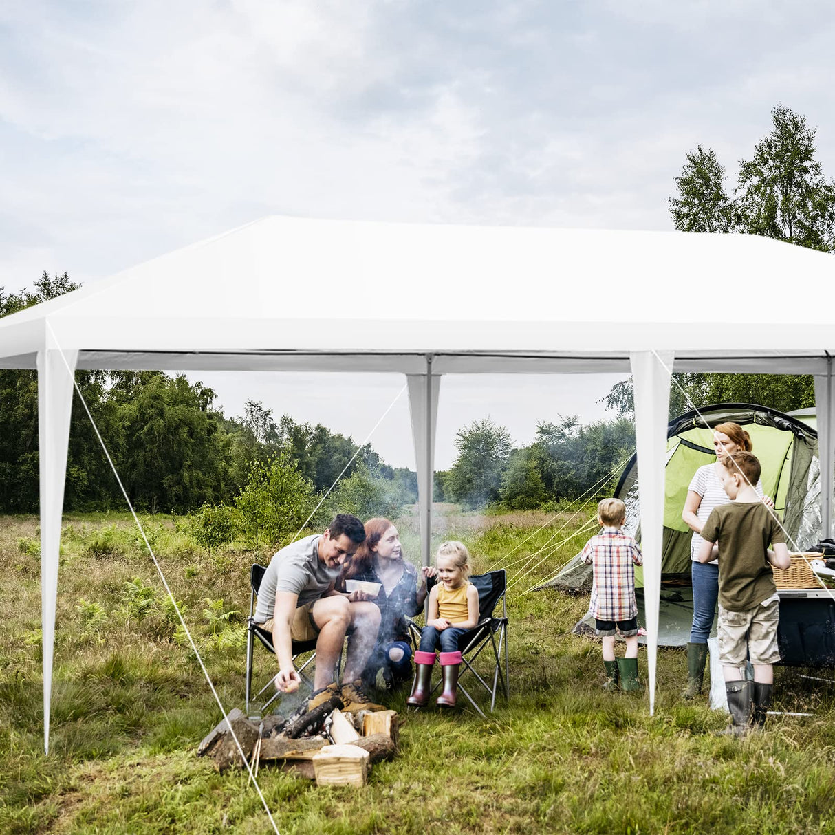 Tangkula 10x20 Ft Canopy Tent, Heavy Duty Party Tent with 4 Removable Sidewalls, Wind Ropes, Ground Stakes, Outdoor White Wedding Tents for Parties, Events, Backyard Tangkula