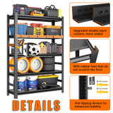 72"H Garage Shelving Heavy Duty Rack, 3500 LBS Large Capacity 5 Tier Adjustable Storage Shelves, Metal Industrial Shelf Units for Garage, Basement and Warehouse, 72"H×35.4"W×15.75"D, Black ErgoNova