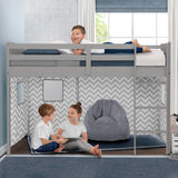 Delta Children Twin Loft Bed with Guardrail and Ladder (Coordinates with Batman, Spider-Man & Harry Potter Tents Sold Separately), Grey Delta Children