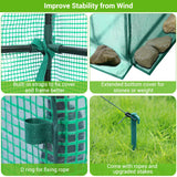 Greenhouse for Outdoors with Screen Windows, Ohuhu Upgraded 4 Tiers 11 Shelves Walk-in Greenhouses with Durable PE Cover, Outside Garden Plastic Green House with Ground Pegs & Ropes for Stability Ohuhu