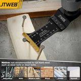 JTWEB 15PCS Titanium Oscillating Saw Blades, Multitool Blades Oscillating Tool Blade Metal Cutting for Wood Nails, Screws, Plastic, Multi Tool Blades Kits for Dewalt Milwaukee Bosch Ryobi JTWEB