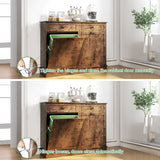 TC-HOMENY Tilt Out Trash Cabinet with Drawer, Free Standing Trash Can Cabinets, Manual and Auto Mode Shutdown Cabinet Door, Recycling Can Cabinet Home, Kitchen, Living Room TC-HOMENY