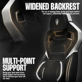 Dowinx Fabric Gaming Chair with Footrest, Big and Tall Gaming Chair for Heavy People, Wide Back Gamer Chair for Adult, Computer Game Chair with Massage for 200lbs, Black Dowinx