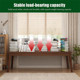 SUZEPER Mid-century Wood Long Desk Table,extra Large Two Person Office Desk,home Office Computer Desk,solid Wood Writing Desk Study Table,double Workstation Desk(140x50x75cm(55x20x30inch), Walnut) SUZEPER