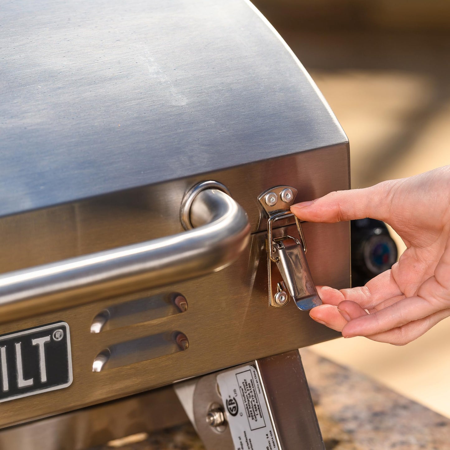 Masterbuilt Portable Propane Gas Grill with Folding Legs, Chrome-Coated Warming Rack and 288 Cooking Square Inches in Stainless Steel, Model MB20030819