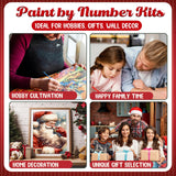 Christmas Paint by Numbers Kit for Adults, Christmas Adult Paint by Number Kits on Canvas Santa, Paint by Number for Adults Beginners for Home Decor 16x20 Inch hkejoi