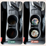 Framendino, 16 Pack Ceramic Car Coasters Sublimation Blanks 2.6" Blanks Sublimation Coasters Cupholders Cup Coaster with Finger Notch for Keeping Drink Spill Framendino