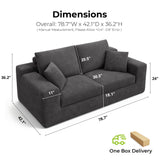 LIKIMIO 78" Loveseat Sofa in a Box, Cloud Boneless Couch with Comfy Deep Seat, No Assembly Required, Modern Upholstered Corduroy Sofa for Living Room, Apartment, Home Office, Dark Grey LIKIMIO