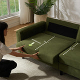 Brelice 80" Loveseat Sofa, Corduroy Couch for Living Room, 24.4" Extra Deep Seats, Mid Century Modern Oversized Love Seat for Bedroom, Office, Apartment and Small Space(Green) Brelice