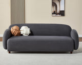 AMERLIFE Sofa, Curved Sofa with Deep Seat, 3 Seater Cloud Couch, Boucle Couch for Living Room, Grey AMERLIFE