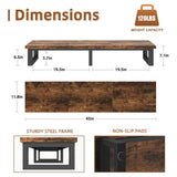 YAOHUOO 45" Large TV Riser for 32-60 inch TV, TV Riser Stand Shelf with Steel Legs,Tabletop TV Stand Riser for Home Office,Rustic Brown YAOHUOO