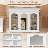 Virubi Medicine Cabinet with Mirror, 40" x 28" Wall Mounted Bathroom Storage Cabinet with Glass Doors and Adjustable Shelves, Over The Toilet Storage Cabinet Virubi
