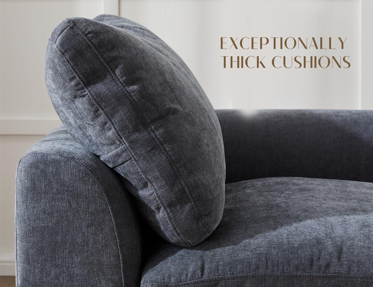 ohllob Oversized Cloud Couches for Living Room, Convertible Sectional Couch with Ottoman, 7 Seater Large Modular Sectional Sofa, Grey ohllob