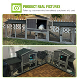 GUTINNEEN Rabbit Hutch Outdoor Large Chicken Coop with Cleaning Tray and Waterproof Roof Wooden Bunny Hutch PVC Floor Bottom for Small and Medium Bunny Rabbit Chick 87.8" L GUTINNEEN