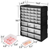 Elevon Hardware and Craft Cabinet 14.8" W x 6.3" D x 18.7" H, 39 Drawers, Black Elevon