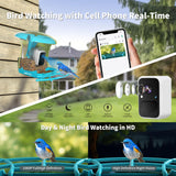 OIRHNL Smart Bird Feeder with Camera,AI Identify Birdwatching Camera with Solar Powered-Motion Activated & Watching HD Bird Video,Transparent OIRHNL