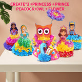 HENUIE DIY Poke Kits Art Craft Activity for Girls Ages 4-8, Mess-Free Fun Princess Set Dress-up, Creative Activity Birthday Gifts for Kids Ages 4 5 6 7 8+ HENUIE