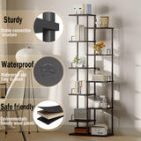 10 Tier Tree Bookshelf Tower Metal Spine Bookcase Industrial Bookshelves Tall Narrow Books Organizer Floor Standing Ladder Book shelf for Living Study Room Office Bedroom Corner Display black HBC506B IRCPEN