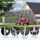 WELYAS Carport 12x20 ft Heavy Duty w/Translucent Roof, All-Season Waterproof UV Protected Outdoor Car Ports w/Reinforced Metal Frame Ventilated Doors,Portable Garage Car Shelter for Boat Truck Yacht WELYAS