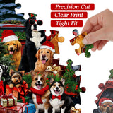 PICKFORU Christmas Dog Puzzles for Adults 1000 Pieces, Difficult Christmas Scene Animal Puzzle, Funny Puppy Jigsaw Puzzle as Home Wall Art Decor PICKFORU