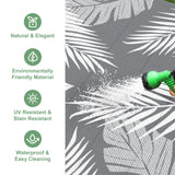 sarben Outdoor Rug 4’x6’ Waterproof for Patio Clearance, Reversible Indoor Outdoor Plastic Straw Camping Rug Carpet, RV Mat, Large Area Rug for Deck, Backyard, Balcony, Porch, Beach, Grey & White sarben