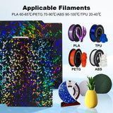IdeaFormer Textured PEY PEF Build Plate for Bambu Lab X1/X1C/X1E/P1P/P1S/A1, Flexible Galaxy PEY+Rainbow Confetti PEF Spring Steel Print Bed 257x257mm for Bambu 3D Printers Platforms IdeaFormer IR3