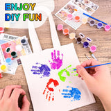 Zioffiel Small Canvas Tote Bags Bulk 24 Pack, Sublimation Tote Bags Blank with Acrylic Paint Set, Reusable Cotton Canvas Bags with Handles, Mini Tote Bag To Decorate DIY Crafts, 8"x8.6" Zioffiel