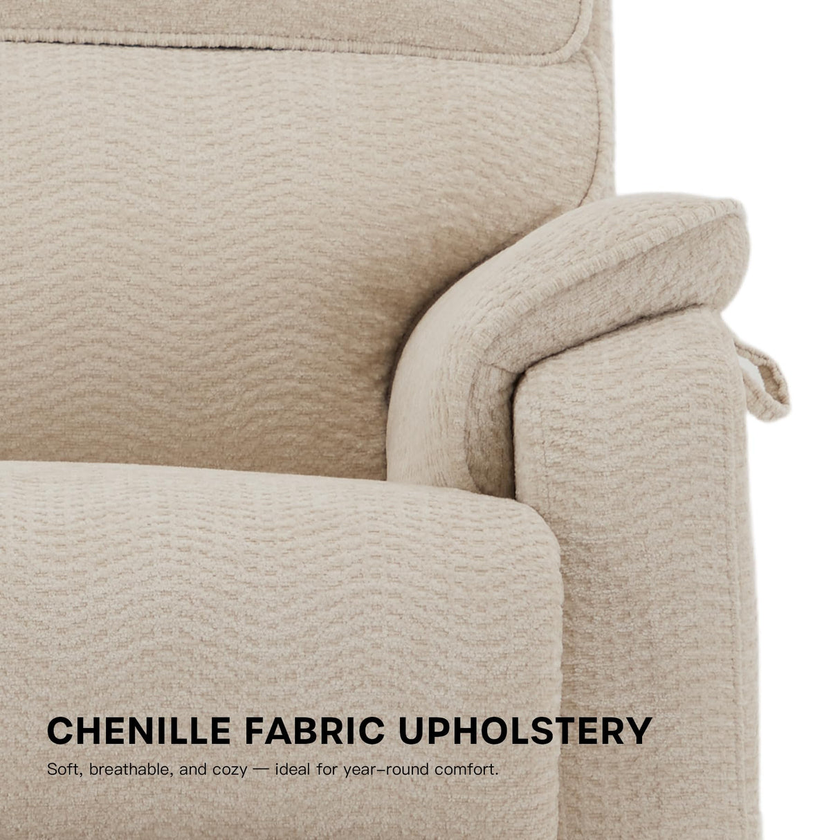 DYNOX 400 LBS Big Tall Man Large-Wide Power Dual Motor Lift Recliners Chairs for Elderly, Lay Flat Lift Chair with Infinite Positions, Heat & Massage, Extended Footrest (9298L,Chenille,Beige) DYNOX