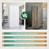 Letaya Metal Storage Cabinet with Lock Door Adjustable Shelf,72" Steel Lockers for Office, Home,School,Kitchen,Garage Tool Utility Cabinet (2 Door-White) Letaya