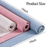 4pcs Nature Linen Needlework Fabric, Kurilai Solid Colour Embroidery Fabric, Square Linen Cloth Crafts Accessories for Making Garment Craft, Cross Stitch, Needle Embroidery, DIY Decoration (19x19inch) Kurilai