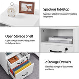 Yaheetech File Cabinet Vertical File Cabinets Mobile Letter Size File Storage Organizer Small Filing Cabinet Printer Stand for Home and Office White Yaheetech