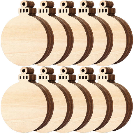 80pcs Natural Wood Slices, HOOMBOOM 3.5 Inch DIY Wooden Christmas Ornaments Unfinished Predrilled Wood Circles for Crafts Centerpieces Holiday Hanging Decorations HOOMBOOM