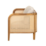 Christopher Knight Home Tilden Acacia Wood Outdoor Loveseat, 2-Seater Patio Furniture Sofa with Wicker Accent, Wooden Patio Sofa Couch with Armrest+Cushions, Comfy Lounging/Reading Chair, Teak+Beige Christopher Knight Home