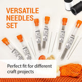 VONEEDL Large Eye Blunt Tapestry Needles (Pack of 60) - 6 Sizes with 6 Storage Tubes - Perfect for Darning, Embroidery, Cross-Stitching, Needlepoint, Crafting, Knitting, Weaving, and DIY VONEEDL