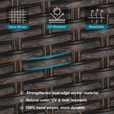 PHI VILLA 9 Piece Outdoor Dining Set for 8, Expandable Metal Dining Table & Cushioned Rattan Chairs for Patio, Deck, Yard PHI VILLA