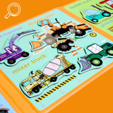 Magnetic Puzzles for Kids Ages 1-3, Travel Toddler Puzzles Ages 2-4 Year, Excavator Refrigerator Magnet for Kids Learning Gift for Road Trip QimuMku
