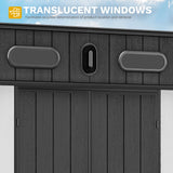 DWVO 6x6 FT Outdoor Storage Shed, All-Weather Resin Garden Tool Shed with Floor & Lockable Door, Plastic Outside Tool Garden Shed with Windows & Vents for Backyard Garden Patio Lawn, Black&Gray DWVO