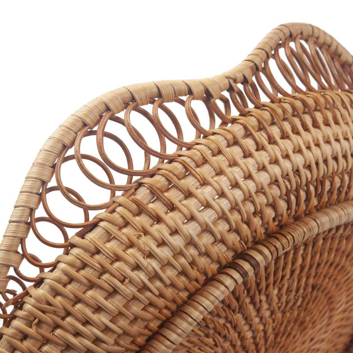 Rattan Fruit Basket for Serving Woven Bread Tray for Cake Kitchen Counter Table Natural (11.8inch D x 3.5inch H) DOKOT