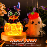 LET'S RESIN Halloween Resin Molds Silicone, Cute Ghost Silicone Molds & Cat Pumpkin Epoxy Resin Molds with Witch Hat,Perfect for Resin Casting,Halloween Party, Thanksgiving Autumn Decor, Gifts(2PCS) LET'S RESIN