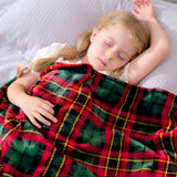 Touchat Fleece Throw Blankets, Buffalo Plaid Throw Blanket for Couch Sofa Bed, Soft Warm Fuzzy Cozy Plush Checkered Blanket, Lightweight Farmhouse Decor (Red and Green Plaid, 50“ x60”) Touchat