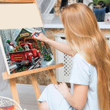 Bowetile Christmas Paint by Numbers for Adults Beginners Framed, Truck Adults' Paint-by-Number Kits, Adult Paint by Number Kits on Canvas, Acrylic Number Painting for Home Decor, 8x12in Bowetile