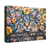 Flower Cat Puzzles for Adults 1000 Pieces, Colorful Art Floral Animal Jigsaw Puzzle, Beautiful Plant Garden Challenging Puzzles for Adults BBOLDIN