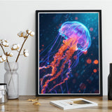 Kaliosy 5D Diamond Art Kits for Adults Jellyfish by Number Kits, Diamond Painting Art Ocean DIY Full Drill Crystal Craft Cross Stitch Embroidery Decoration (12x16 inch) 30x40 cm Kaliosy