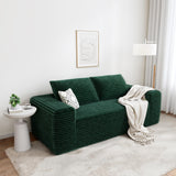 LIKIMIO 71" Loveseat Sofa in a Box - Plush Corduroy Deep Seat Couch, No Assembly Required, Space-Saving Design for Compact Living Room, Apartment, Home Office, Green LIKIMIO