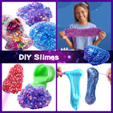 pokujyrt Confetti Slime Kit, Sparkling Slime Making Kit, DIY Craft Set with Clear Glue, Colors, and Decorations, Ages 6+ pokujyrt